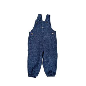 Baby Boy Oshkosh Bgosh Blue Speckled Overalls 9-12M With Button & Snap Closures
